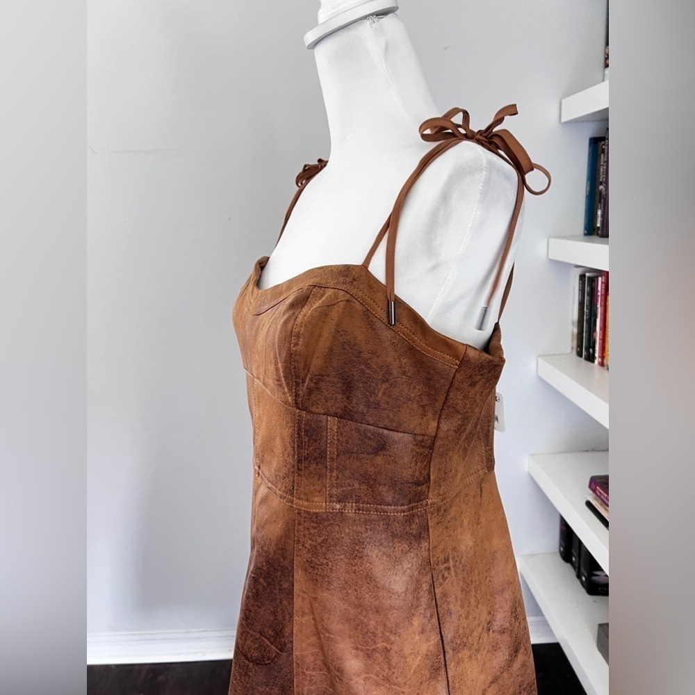Free People NWT Veronica Suede Festival Mini Dress size 8 - Picture 5 of 15